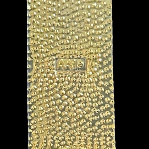 Vintage Signed AAI Pendant Fancy Necklace Gold Tone Stone Glass Dangle Beads - Picture 5 of 8